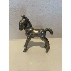 Vintage Metal Pony/Miniature Horse Figurine Decor Metalware